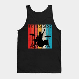 Drummer Retro Style Drum Player Tank Top